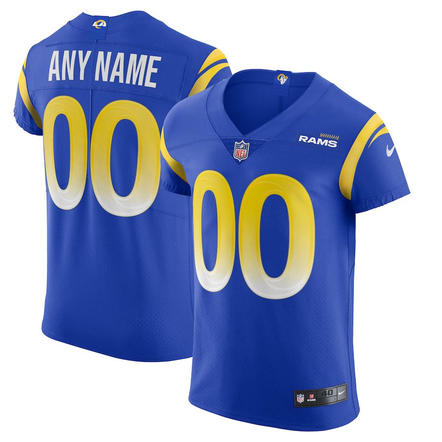 Men Los Angeles Rams Nike Royal Vapor Elite Custom NFL Jersey->customized nfl jersey->Custom Jersey